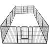 Giantex 40″ 16/8 Panel Pet Playpen with Door, Foldable Dog Exercise Pen, Portable Free-Standing Cat Fence, for Outdoor & Outdoor, Metal Dog Puppy Cat Exercise Fence Barrier Kennel (8 Panels, 40”)(16 Panels)