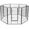Giantex 40″ 16/8 Panel Pet Playpen with Door, Foldable Dog Exercise Pen, Portable Free-Standing Cat Fence, for Outdoor & Outdoor, Metal Dog Puppy Cat Exercise Fence Barrier Kennel (8 Panels, 40”)(8 Panels)