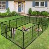 Giantex 40 inch Dog Fence with Door, 16/8 Panels Dog Playpen for Outside Large Dogs, Portable Pet Playpen Fencing Enclosures, Heavy Duty Metal Camping Fences for The Yard (16 Panels, 40 inch)(16 Panels)