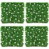 Giantex 4PCS Expandable Fence with Leaves, 6.5ft Privacy Screen Decorative Faux Ivy Fencing Panel for Balcony Patio Deck Backdrop, Outdoor Artificial Hedge Screen (4, Green Leaves & White Flowers)(Green leaves & White Flowers)
