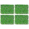 Giantex 4PCS Expandable Fence with Leaves, 6.5ft Privacy Screen Decorative Faux Ivy Fencing Panel for Balcony Patio Deck Backdrop, Outdoor Artificial Hedge Screen (4, Green Leaves & White Flowers)(Green Leaves & Purple Flowers)