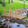 Giantex 5 FT Wooden Garden Bridge, Classic Wood Arc Footbridge with Railings, 400 lbs Capacity, Decorative Pond Bridge for Outdoor Garden Yard Backyard Creek Farm (Natural)(Natural)