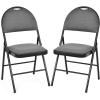 Giantex 6-Pcs Folding Chairs Set – Foldable Dining Chairs with Upholstered Seat, Non-Slip Footpads, Commercial Guest Chairs, Pack of 6 Waiting Room Chair for Events Office Wedding Party Kitchen, Grey(Grey)