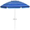 Giantex 7.2 Ft Beach Umbrella, Patio Sunshade Umbrella with Sand Anchor & Cupholder, Solid Steel Pole, Carrying Bag, Portable Sun Shelter Suitable for Seaside, Backyard, Poolside, Market Entrance(Navy)