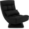 Giantex Adjustable Swivel Floor Chair – 5 Position Video Game Chair with Swivel Base, Steel Frame, Massage Lumbar Pillow, Foldable Lazy Sofa Lounger for Adults Teens, Meditating, No Assembly (Black)(Black)