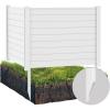 Giantex Air Conditioner Fence 2 Panels – 48”W x 36”H Outdoor Privacy Screen Trash Can Enclosure with 3 Stakes, PVC Vinyl Freestanding Picket Fences for Garden Patio Lawn AC Unit Pool Pump, White