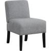 Giantex Armless Accent Chair, Upholstered Living Room Chair with Rubber Wood Legs, Modern Slipper Side Chair, Reading Chair for Living Room, Bedroom, Waiting Room, Office, Small Spaces, Grey(Grey)