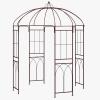 Giantex Birdcage Shape Garden Arbor, 8.4ft High x 7ft Wide, Metal Gazebo Arch Pergola Pavilion for Climbing Plants Party Wedding Ceremony Decor Outdoor, 16 Ground Stakes, Easy Assembly (Bronze)(Bronze)