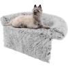 Giantex Calming Dog Bed – Fluffy Plush Pet Bed for Couch, Removable Washable Cover, Soft Neck Bolster, Dog Sofa Bed Furniture Protector Mats for Dogs Cats (Light Gray, Medium – 44” x 40” x 7”)