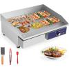 Giantex Commercial Griddle, 22″ Electric Griddle 2000W, Cast Iron Griddle, Stainless Steel Frame, 122℉-572℉ Adjustable Temperature Control, Removable Oil Storage Box, Restaurant Teppanyaki Grill