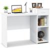 Giantex Computer Desk with Storage, Modern PC Laptop Table with Printer Shelf, Drawer, CPU Stand & Cable Hole, Compact Study Writing Desk Workstation for Small Spaces Home Office, White