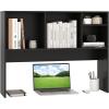 Giantex Desktop Bookshelf, Countertop Storage Hutch with 4 Shelves for Computer Desk, Dressing Tabletop Display Rack, Multipurpose Desk Hutch Storage Organizer for Home Office Dorm (Black)(Black)