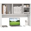 Giantex Desktop Bookshelf, Countertop Storage Hutch with 4 Shelves for Computer Desk, Dressing Tabletop Display Rack, Multipurpose Desk Hutch Storage Organizer for Home Office Dorm (Black)(White)