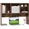 Giantex Desktop Bookshelf, Countertop Storage Hutch with 4 Shelves for Computer Desk, Dressing Tabletop Display Rack, Multipurpose Desk Hutch Storage Organizer for Home Office Dorm (Black)(Rustic Brown)
