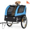 Giantex Dog Bike Trailer Pet Stroller, Small Medium Dog Bicycle Trailer Carrier Wagon, 20″ Large Wheels, 3 Doors, 2 Windows, 8 Reflectors, Folding Metal Frame, Supports up to 88 lbs(Blue)