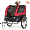 Giantex Dog Bike Trailer Pet Stroller, Small Medium Dog Bicycle Trailer Carrier Wagon, 20″ Large Wheels, 3 Doors, 2 Windows, 8 Reflectors, Folding Metal Frame, Supports up to 88 lbs(Red)