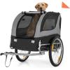 Giantex Dog Bike Trailer Pet Stroller, Small Medium Dog Bicycle Trailer Carrier Wagon, 20″ Large Wheels, 3 Doors, 2 Windows, 8 Reflectors, Folding Metal Frame, Supports up to 88 lbs(Gray)