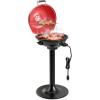 Giantex Electric BBQ Grill 1600W, Removable Non-Stick Grill Rack, Warming Rack, Oil Drip Tray, Adjustable Temperature, Portable Outdoor Electric Grill for Camping Picnic Tailgating, Red & Black