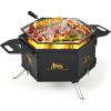 Giantex Fire Pit Grill, Outdoor Fire Pit with Removable 360° Swivel Cooking Grate, Collapsible Fire Bowl, Foldable Legs, Wood Burning BBQ Fireplaces Campfire Grill for Backyard Patio Picnic
