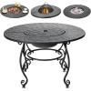Giantex Fire Pit Table 4-in-1 Outdoor Dining Table, 36 Inch Multifunctional Metal Round Patio Table, Wood Burning Fire Pits with Cover, Grill Grate, Poker for Garden, Poolside, Backyard Fireplace