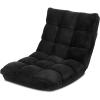 Giantex Floor Chairs for Adults – Floor Gaming Chair with Back Support, Coral Velvet, 14 Adjustable Position, Thick Sponge Padding, Floor Seating Lounge for Reading, Watching TV, Meditation (Black)(Black)