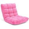 Giantex Floor Chairs for Adults – Floor Gaming Chair with Back Support, Coral Velvet, 14 Adjustable Position, Thick Sponge Padding, Floor Seating Lounge for Reading, Watching TV, Meditation (Black)(Pink)