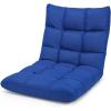 Giantex Floor Sofa Chair Video Gaming Chair with 14 Adjustable Position, Padded Back Support Floor Cushioned Seat, Folding Lazy Chair for Meditation, Reading, Watching, Living Room Recliner(Grey)(Blue)