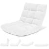 Giantex Folding Floor Chair with Back Support, 14 Adjustable Position, Padded Sleeper Bed, Couch Recliner, Floor Gaming Chair for Adults Meditation Living Room Bedroom, Black(White)
