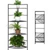 Giantex Folding Metal Plant Rack, 4 Tiers Corner Shelf Plant Stand, Flower Pots Holder Display Rack Storage Shelves for Balcony Patio Living Room