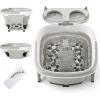 Giantex Foot Spa, Foot Bath Massager with Heat, Bubbles, 6 Motorized Shiatsu Rollers, Time & Temperature Settings, Folding Cover, Pedicure Tub Bath, Collapsible 6 in 1 Foot Bath Soak Tub, Gray(Gray)