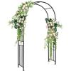 Giantex Garden Arbor, 7.2FT Wedding Arch Garden Trellis with 8 Stakes, Metal Garden Arch for Climbing Plants Vines Rose, Outdoor Archway for Wedding Bridal Party Lawn Decoration, Easy Assembly