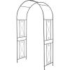 Giantex Garden Arbor with Gate, 7.5FT Metal Arch Trellis for Climbing Plants Rose Ivy, Archway Pergola with Flower Door, 4 Stakes, Garden Arch for Wedding Ceremony Bridal Party Decoration(Arch)