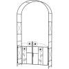 Giantex Garden Arbor with Gate, 7.5FT Metal Arch Trellis for Climbing Plants Rose Ivy, Archway Pergola with Flower Door, 4 Stakes, Garden Arch for Wedding Ceremony Bridal Party Decoration(Gate)