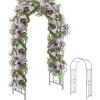 Giantex Garden Arbors Trellises, 7.2FT Metal Garden Arch for Climbing Plants Roses, Wedding Archway with Stakes, Patio Trellis Pergola for Lawn Bridal Party Ceremony Decoration