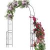 Giantex Garden Arch Trellis – 7.9 ft Metal Arbor Pergola for Climbing Plants Rose Clematis Vines, Wedding Archway Arbour for Party Ceremony Backdrop Stand Outdoor Garden Yard Lawn Decoration