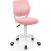 Giantex Kids Desk Chair, Adjustable Children Study Chair, Swivel Armless Mesh Task Student Chair, Child Desk Chair with Adjustable Height & Lumbar Support Computer Chair (Blue)(Pink)