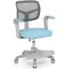 Giantex Kids Desk Chair, Ergonomic Adjustable Teen Task Chair w/Y-Shaped Lumbar Support, Armrest & Universal Wheels, Mesh Kid Office Chair for Sturdy, Kids Computer Chair for Boys & Girls 4-12, Grey(Blue)