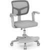 Giantex Kids Desk Chair, Ergonomic Adjustable Teen Task Chair w/Y-Shaped Lumbar Support, Armrest & Universal Wheels, Mesh Kid Office Chair for Sturdy, Kids Computer Chair for Boys & Girls 4-12, Grey(Grey)