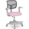 Giantex Kids Desk Chair, Ergonomic Adjustable Teen Task Chair w/Y-Shaped Lumbar Support, Armrest & Universal Wheels, Mesh Kid Office Chair for Sturdy, Kids Computer Chair for Boys & Girls 4-12, Grey(Pink)