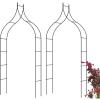 Giantex Metal Garden Arbor Wedding Arch, 9.5 Ft High x 4.1 Ft Wide, Pergola Arbor for Climbing Plant Roses Vines, Indoor Outdoor Garden Patio Bridal Party Decoration Wedding Arch(2)