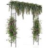 Giantex Metal Garden Arch, Wedding Arbor for Ceremony, Pergola Garden Trellis for Various Climbing Plant, Bridal Party Decoration Arbor for Outdoor Lawn Backyard