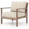 Giantex Mid Century Modern Accent Chair, Wooden Arm Chair w/Solid Wood Frame, Removable Seat Cushion & Pillow, Vintage Comfy Reading Chair for Living Room, Bedroom, Study(Beige)