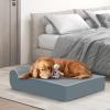 Giantex Orthopedic Dog Bed for Large Dogs, 40″ L Memory Foam Dog Sofa Bed with Washable Removable Cover, Non-Slip Bottom, Pet Couch Dog Crate Mat for Puppies Senior Dogs, up to 95 lbs (Gray)(Gray)