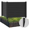 Giantex Outdoor Privacy Screen 2 Panels, 48”W x 48”H Decorative Air Conditioner Fence Trash Can Enclosure with 3 Stakes, Easy Assembly, PVC Vinyl Picket Fences for Garden Patio Lawn, White(Black)