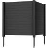 Giantex Outdoor Privacy Screen 2 Panels, 48”W x 48”H Decorative Air Conditioner Fence Trash Can Enclosure with 3 Stakes, Easy Assembly, PVC Vinyl Picket Fences for Garden Patio Lawn, Black