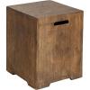 Giantex Outdoor Tank Hideaway Table, Propane Tank Cover for Standard 20 LBS Propane Gas Tank, Outside Patio Side End Table with Side Handles, Brown(Brown)