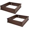Giantex Plant Raised Bed, Planter for Vegetables Flower, Outdoor Garden Plant Box Patio Backyard, Easy Assembly (2 Pcs (48.5”Lx48.5”Wx12”H), Brown)