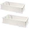 Giantex Plant Raised Bed, Planter for Vegetables Flower, Outdoor Garden Plant Box Patio Backyard, Easy Assembly (2 Pcs (48”Lx24”Wx12”H), White)