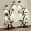 Giantex Plant Stand Indoor with Grow Lights, 8-Tier 58″ Tall Corner Metal Plant Shelf for Multiple Plants, Decorative Curved Flower Pot Display Rack for Living Room, Home, Balcony, Patio (1)(2 Pack)