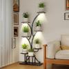 Giantex Plant Stand Indoor with Grow Lights, 8-Tier 58″ Tall Corner Metal Plant Shelf for Multiple Plants, Decorative Curved Flower Pot Display Rack for Living Room, Home, Balcony, Patio (1)(1 Pack)